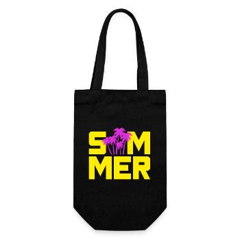 Summer Palm Trees Sun Holiday Camping Beach Leisure - Gift Bag for Bottles - black - Front