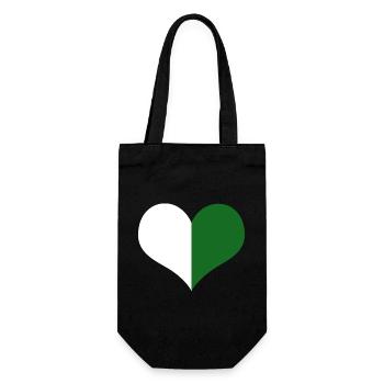 A heart for Saxony white green - Gift Bag for Bottles - black - Front
