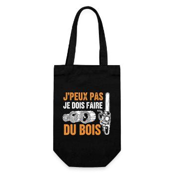 J peux pas je dois faire du bois - Sac à bouteille - noir - Devant