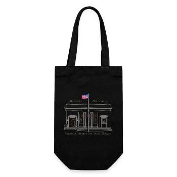 Boulder, Colorado, USA, Zeichnung Bibliothek - Geschenkbeutel für Flaschen - Schwarz - Vorne