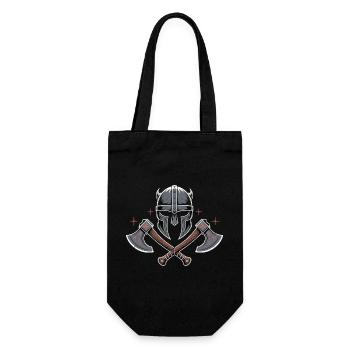 Viking Bard Style Helmet and Axes Design - Gift Bag for Bottles - black - Front