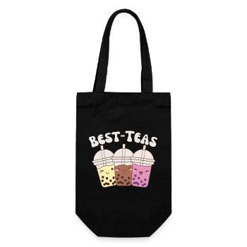 Best-Teas cute kawaii bubble tea boba tea - Geschenkbeutel für Flaschen - Schwarz - Vorne