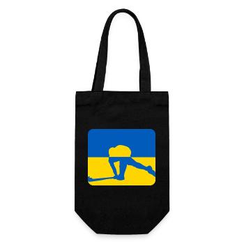 Ukraine Peace Hockey Design - Gift Bag for Bottles - black - Front