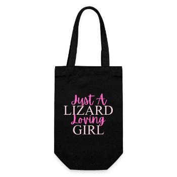 Just A Lizard Loving Girl Design - Gift Bag for Bottles - black - Front