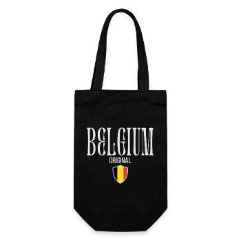 Belgian flag, proud Belgian - Gift Bag for Bottles - black - Front