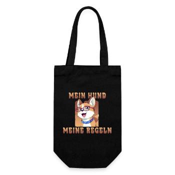 Dogs with glasses and saying-my dog my rules - Gift Bag for Bottles - black - Front