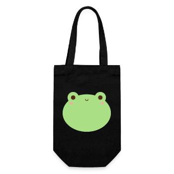 Adorable Kawaii Frog Character Design - Gift Bag for Bottles - black - Front