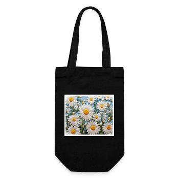 Daisy Garden Hobby Embroidery Design - Gift Bag for Bottles - black - Front