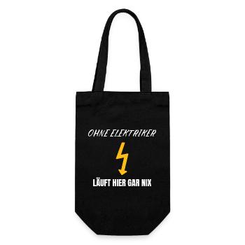 Nothing works without electricians – electricity craftsmen - Gift Bag for Bottles - black - Front