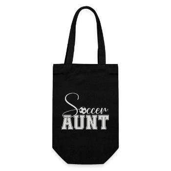 Fußball-Tante - Geschenkbeutel für Flaschen - Schwarz - Vorne