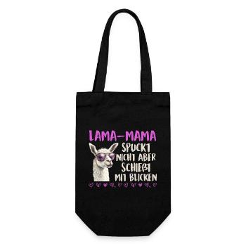 Soon mom LLAMA MOM DOESN'T SPIT LOOKS - Gift Bag for Bottles - black - Front