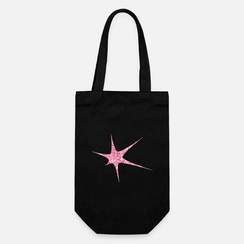 Pink Glitzer Starburst Funkeln - Geschenkbeutel für Flaschen - Schwarz