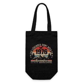 Awesome since November 1976 | November 1976 - Gift Bag for Bottles - black - Front