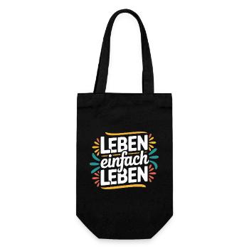 Living simply – Positive life motto Design - Gift Bag for Bottles - black - Front