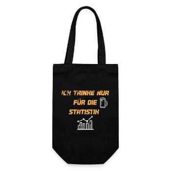 Ich trinke nur für die Statistik - Geschenkbeutel für Flaschen - Schwarz - Vorne