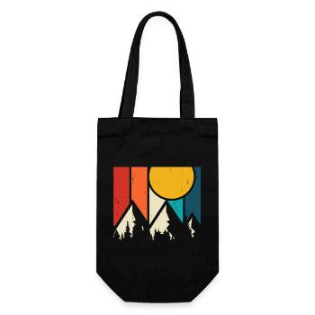 Wandern Wanderer Bergsteiger Geschenk - Geschenkbeutel für Flaschen - Schwarz - Vorne