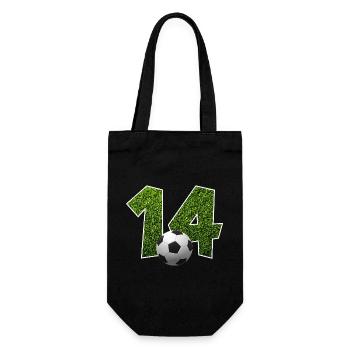 NR. 14 NUMMER 14 FUßBALL 14. GEBURTSTAG - Geschenkbeutel für Flaschen - Schwarz - Vorne