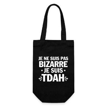 Je suis TDAH Humour et Hyperactivité - Sac à bouteille - noir - Devant