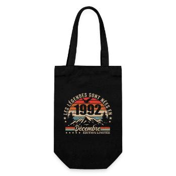 Rétro Décembre 1992 - Cadeau 33 Ans - Sac à bouteille - noir - Devant