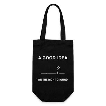 Ideen am richtigen Ort. - Geschenkbeutel für Flaschen - Schwarz - Vorne
