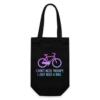 Bike Therapy Gradient Quote - Gift Bag for Bottles - black - Front