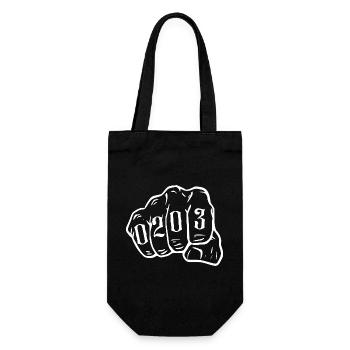 Duisburg Design mit Vorwahl 0203 Ruhrpott Tasche - Geschenkbeutel für Flaschen - Schwarz - Vorne