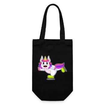 Einhorn Eislaufen Schlittschuhe Wintersport - Gift Bag for Bottles - black - Front