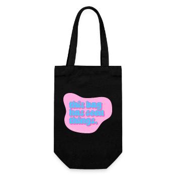 Funny Typography Design – This Bag Has Seen Things - Gift Bag for Bottles - black - Front