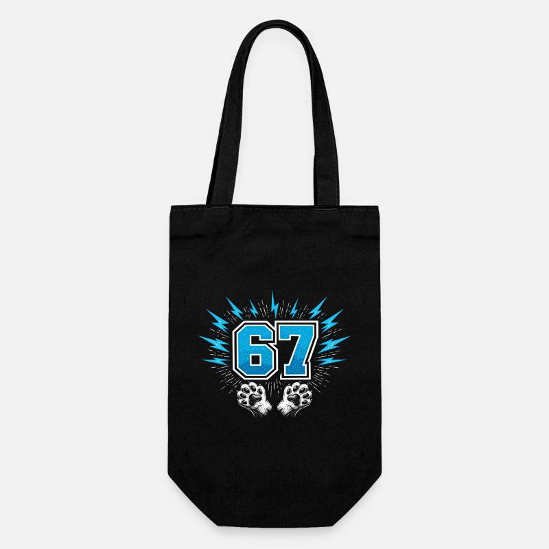 67 Six Seven - Katzenpfote - Geschenkbeutel für Flaschen - Schwarz