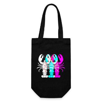 Languste Meeresfrüchte Lobster Hummer - Geschenkbeutel für Flaschen - Schwarz - Vorne