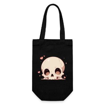 Cuddly Skull Heart Cartoon - Gift Bag for Bottles - black - Front