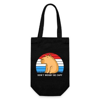 Capybara - Geschenkbeutel für Flaschen - Schwarz - Vorne
