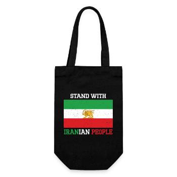 Stand With Iranian People Emblem - Gift Bag for Bottles - black - Front