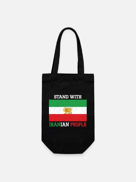 Stand mit dem iranischen Volksemblem - Geschenkbeutel für Flaschen - Schwarz