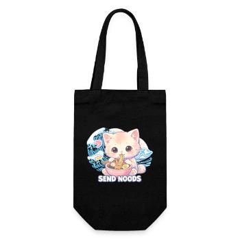 Ramen Katze Kanagawa - Geschenkbeutel für Flaschen - Schwarz - Vorne