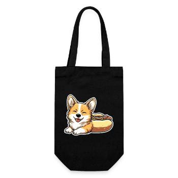 Collant en forme de pain pour hot-dogs Corgi mignon - Sac à bouteille - noir - Devant