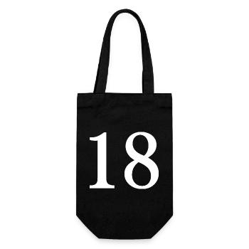 18. 18 JAHRE ALT. 18-JÄHRIGES JUBILÄUM. 18. GEBURTSTAG. - Geschenkbeutel für Flaschen - Schwarz - Vorne