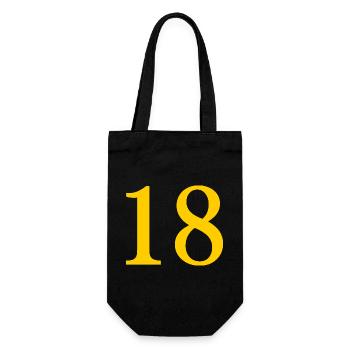 18. 18 JAHRE ALT. 18-JÄHRIGES JUBILÄUM. 18. GEBURTSTAG. - Geschenkbeutel für Flaschen - Schwarz - Vorne