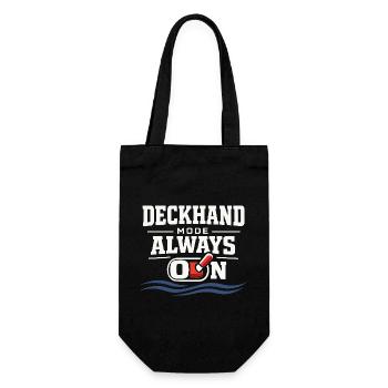 Seemannschaftsgeschenk Für Deckhand Ocean Work - Geschenkbeutel für Flaschen - Schwarz - Vorne