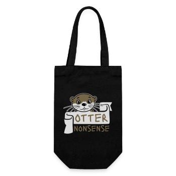 Otter Nonsense Lustig Wortspiel Otter Liebe Spruch - Geschenkbeutel für Flaschen - Schwarz - Vorne