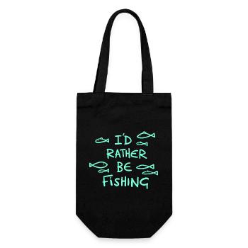 I'd rather be fishing! Fishing and angler gifts - Gift Bag for Bottles - black - Front