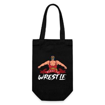Ready to Wrestle Masked Wrestler Art - Geschenkbeutel für Flaschen - Schwarz - Vorne
