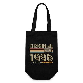Original 1996 Jahrgang Vintage Geburtstag Geschenk - Geschenkbeutel für Flaschen - Schwarz - Vorne