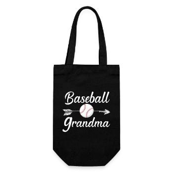 Baseball-Oma Stolzer Baseball-Fan Oma - Geschenkbeutel für Flaschen - Schwarz - Vorne