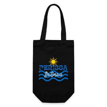 Perissa Santorini Sonnenwellen - Geschenkbeutel für Flaschen - Schwarz - Vorne