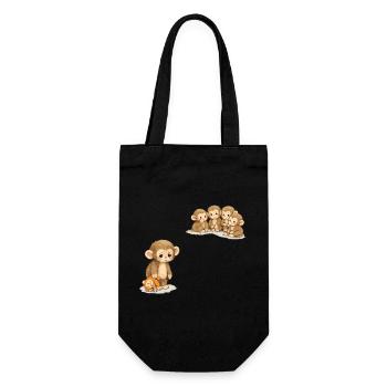 Baby Monkey Punch - Viral Sad Monkey - Gift Bag for Bottles - black - Front