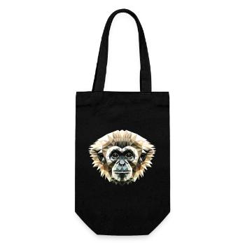 Gibbon Affe Weißhandgibbon Monkey Süße Lar Gibbons - Geschenkbeutel für Flaschen - Schwarz - Vorne