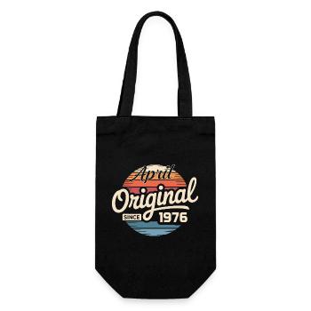 Born in april 1976 - 50th birthday april 1976 - Gift Bag for Bottles - black - Front