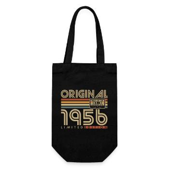 1956 Vintage Vintage Retro Birthday Gift - Gift Bag for Bottles - black - Front