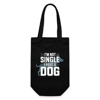 I'm Not Single – I Have a Dog - Geschenkbeutel für Flaschen - Schwarz - Vorne